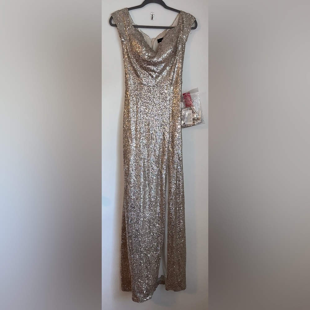 NWT! B. Smart Gold Sequin long formal dress size 7/8 - Picture 10 of 10